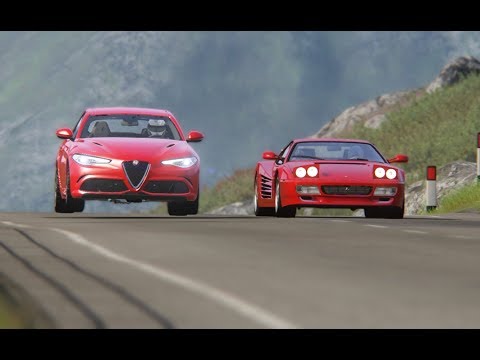 Alfa Romeo Giulia QV by Mesa vs Ferrari 512 Testarossa  at Hihglands
