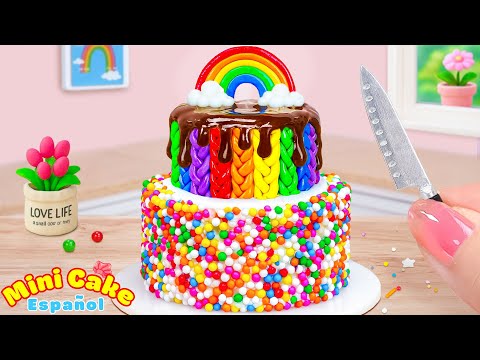 Rainbow Cake Recipe 💯 Relaxing ASMR Miniature Rainbow Cake Ideas 💯 Mini Cakes Español