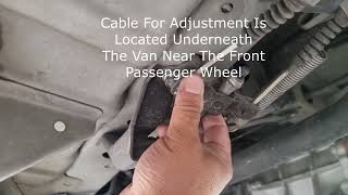 Toyota Hiace 2006 handbrake cable location for adjustment