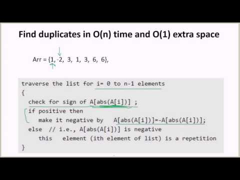 Find duplicates in O n time and O 1 extra space | GeeksforGeeks