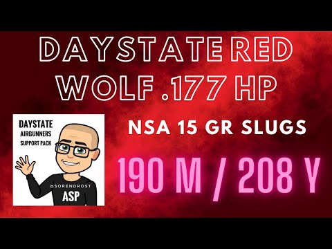 Daystate Red Wolf .177 HP - NSA 15 Gr Slugs - 190 Metres - 208 yards