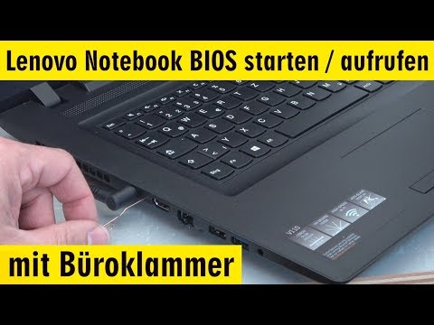 Lenovo Notebook BIOS starten - aufrufen mit Büroklammer - UEFI booten von USB DVD - [4K]