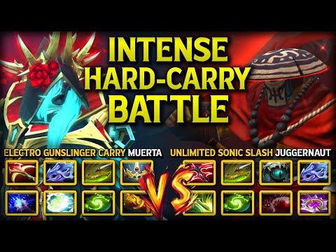 INTENSE HARD-CARRY BATTLE | ELECTRO GUNSLINGER MUERTA VS. UNLIMITED SONIC SLASH JUGGERNAUT DOTA 2