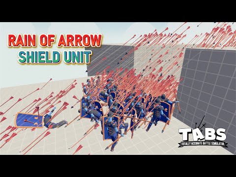 ARROW RAIN UNIT vs ALL SHIELD UNIT | 화살표 레인 유닛 대 모든 쉴드 유닛 | TABS - Totally Accurate Battle Simulator