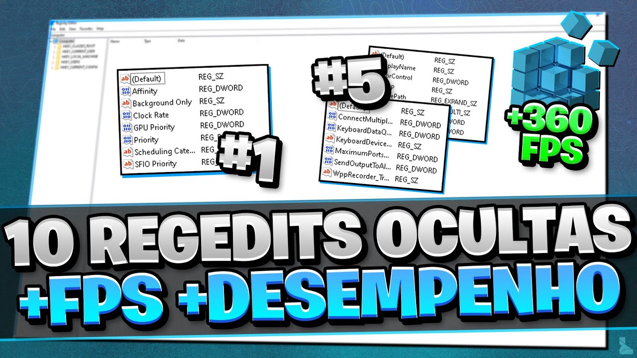 10 REGEDITS PARA AUMENTAR FPS E DIMINUIR INPUTLAG EM QUALQUER JOGO!