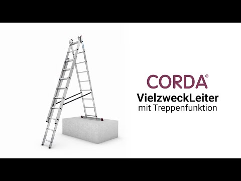 KRAUSE CORDA VielzweckLeiter mit Treppenfunktion - Einsetzbar als Anlege-, Steh- und SchiebeLeiter
