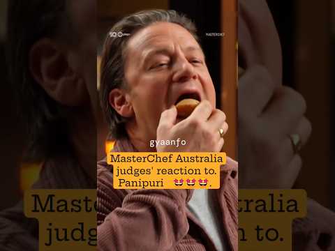 Eating Pani Puri MasterChef Australia #panipuri #streetfood #indianfood #masterchef #shorts #news