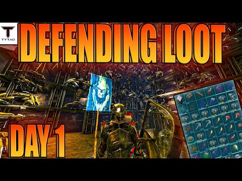 Defending Our Lava Cave For Huge Loot Day 1 on Ark Fjordur
