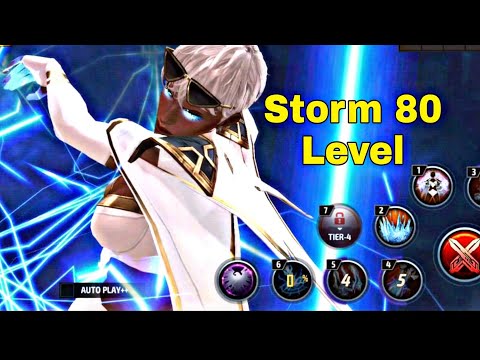 Storm 70 To 80 Level Cost And Squad Battle Showcase - Marvel Future Fight