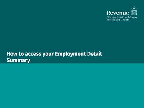 How to get your 2020 Employment Detail Summary