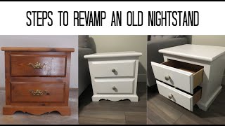 Nightstand Makeover with White Paint - Beginners Guide