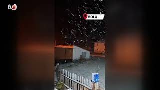 Bolu’nun Yüksek Kesimlerine Kar Yağdı