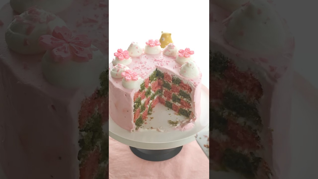 型抜くだけで？！チェック柄ケーキ🎂　#sweets #おうちカフェ #簡単スイーツ #簡単レシピ #cake #スイーツ #料理