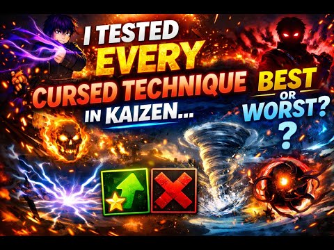 EVERY Cursed Technique in Kaizen Roblox shown abilities and tips for using them.