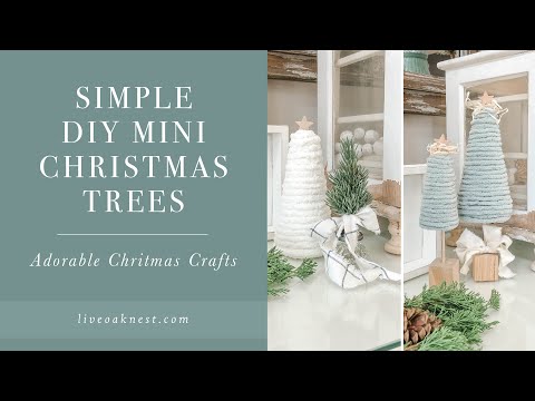 DIY Mini Christmas Trees, Door Knob Bottle Brush Trees, Cone Christmas Tree Craft