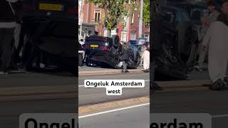 Ongeluk Amsterdam Bos en Lommer #amsterdam #west #accident #traffic #damage #fire #fyp #crazy #viral