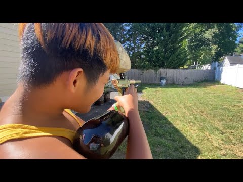 Shooting My Empire Mini GS Paintball Gun for the First Time!!