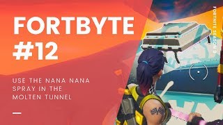 Fortbyte #12 Location: Use the Nana Nana Spray Inside a Molten Tunnel (FORTNITE SEASON 9)
