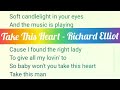 Richard Elliot - Take This Heart (Karaoke Version)