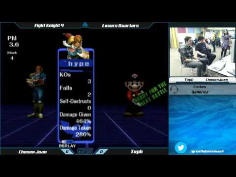 Fight Knight 4 Project M Singles Losers Quarters - Toph (Falcon) vs. Chosen Juan (Mario/Roy)