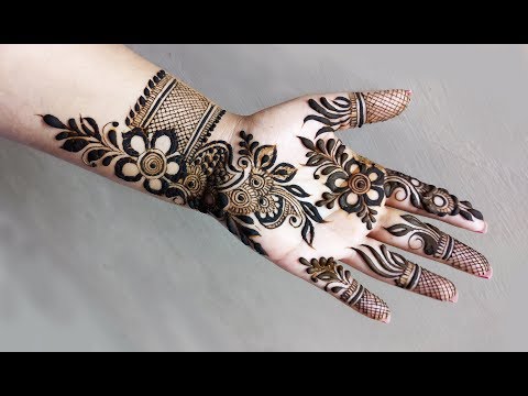 Simple easy front hand arabic beautiful stylish eid mehndi design 