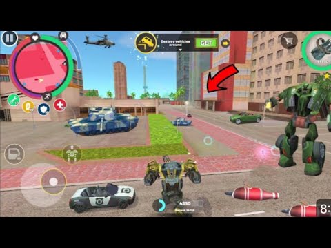 Rope Hero Vice Town - 6.7,4 (BD 100Ground Assault Machine Destroyed PoliceCar Robot and Tank) - HD