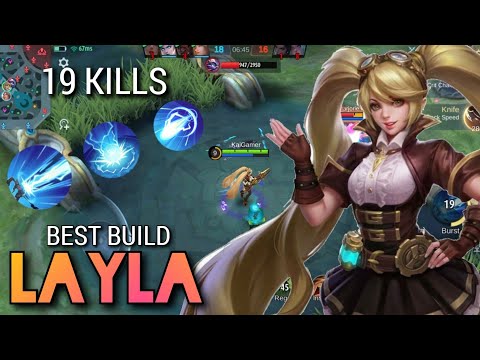 Layla!! 19 Kills!! Epic Gameplay!! Best Build!! MLBB