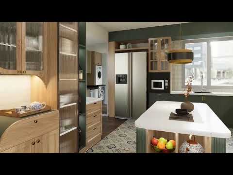 Luxury Biophilic Kitchen Design for Villas | Modern Indian Home Interiors