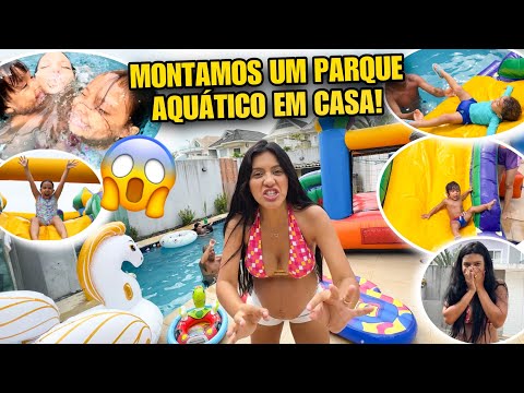 MONTAMOS UM PARQUE AQUÁTICO EM CASA NO DIA DAS CRIANÇAS!!!! 😱🌊 *OLHA ISSO*