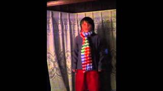 Joseph singing "Mistletoe" by Justin Bieber