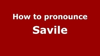 How to pronounce Savile