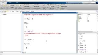 MATLAB 3.  Variables