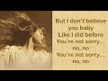 YOU'RE NOT SORRY - Taylor Swift (Taylor's Version) (Lyrics)