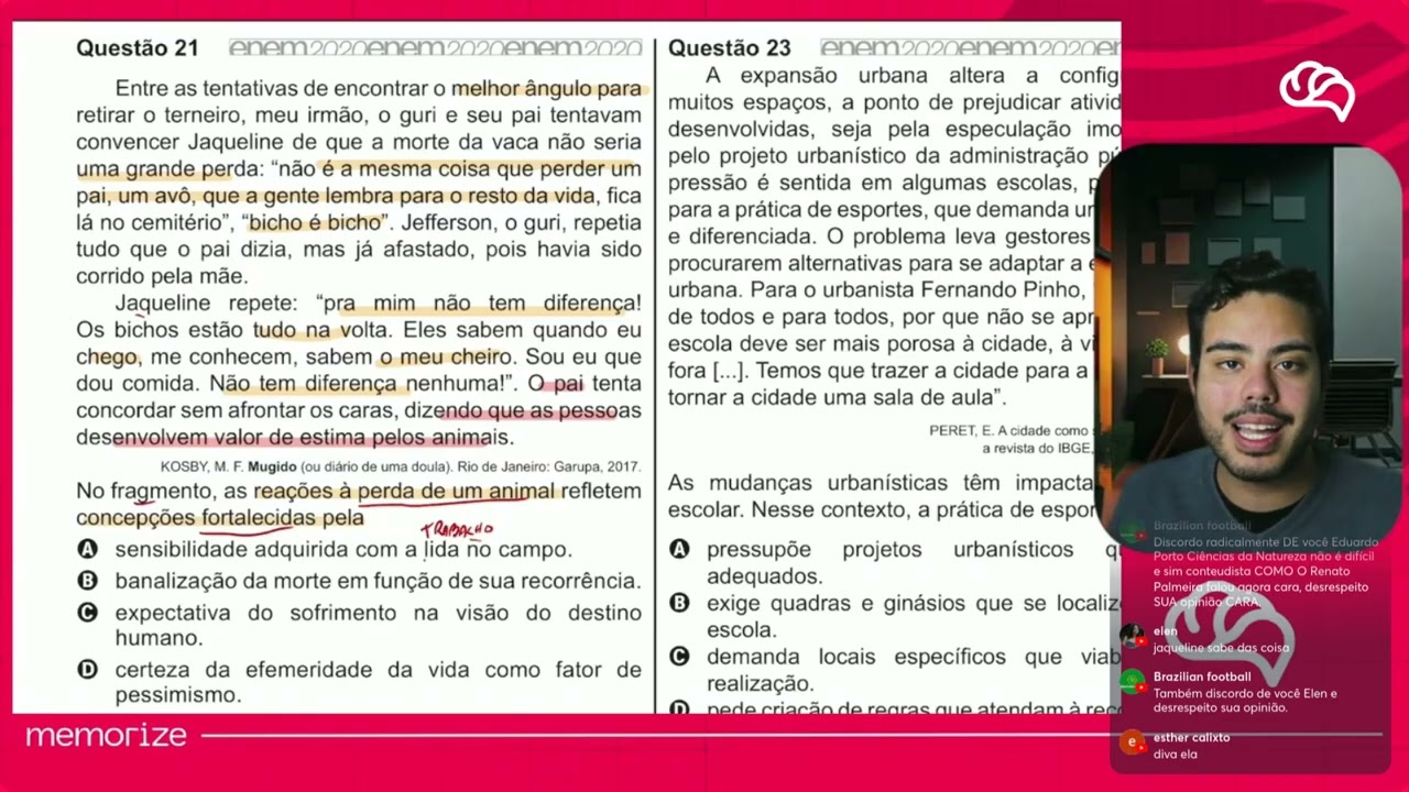 Resolução em Vídeo — Questão 21 ENEM 2020 PPL
