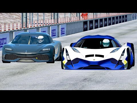 Devel Sixteen vs Koenigsegg Gemera - Drag Race 2 KM