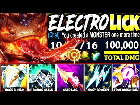 New OP Statikk Shiv ELECTRO LICK Tahm Kench Top Build: 100.000+ Total Damage ⚡👅 - League of Legends