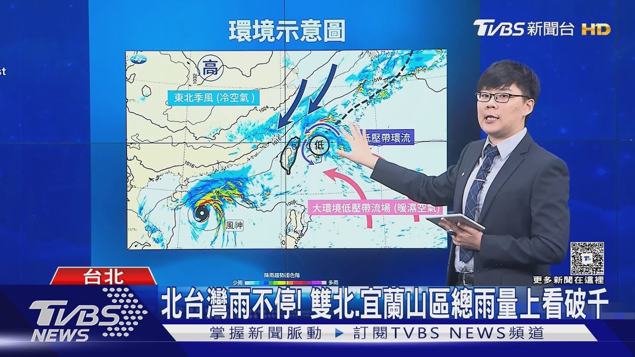 雨下到紫紅! 雙北24hrs再飆400mm 4縣市達停班課