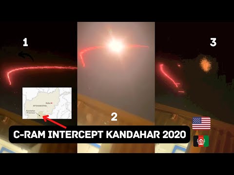 Moment of intercept 💥 C-RAM destroys rocket at last second in Kandahar, Afghanistan | KAF 2020