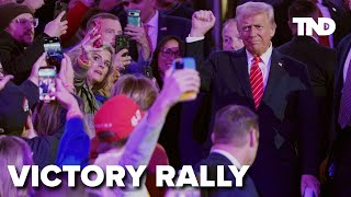 President-Elect Donald Trump greets supporters at final rally before 2025 inauguration