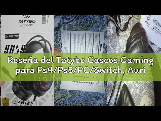 Vídeo relacionado con Tatybo Cascos Gaming para Ps4/Ps5/PC/Switch, Auriculares Gaming con Doble Diadema Adaptable, 3D Estéreo Sonido, Cascos con Cable Ligero con Luz RGB