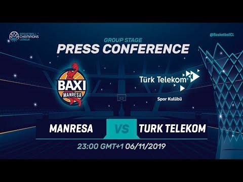 Baxi Manresa v Türk Telekom - Press Conference - Basketball Champions League 2019-20