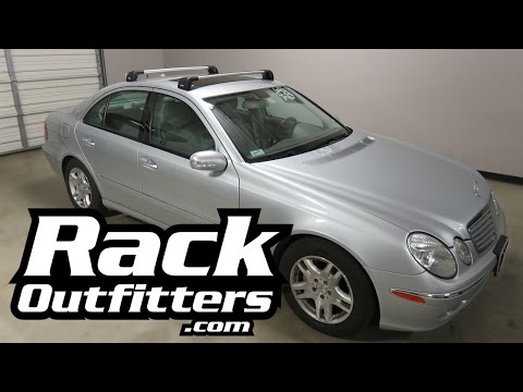 Mercedes Benz E Class Sedan with Thule AeroBlade Edge Roof Rack Crossbars