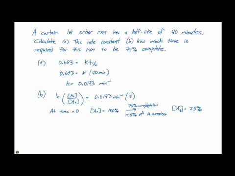 14.4 1st Order Half Life Example Problem