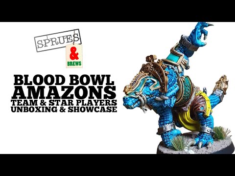 Blood Bowl Amazon Team, Spike! 15 and Star Players Unboxing and Review