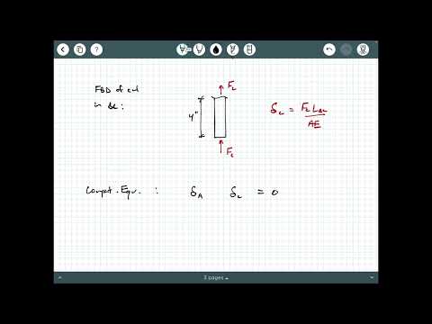 Mechanics of Materials - Video 53:  Statically Indeterminate Axially-Loaded Bar Example 1