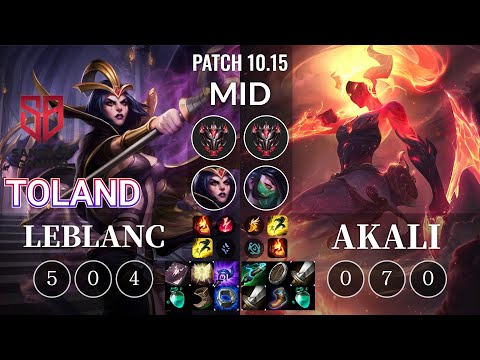 SB TolanD LeBlanc vs Akali Mid - KR Patch 10.15