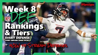 Week 8 - Defense Rankings (EVERY TEAM) DST/DEF + How to Stream Defenses  - 2025 Fantasy Football
