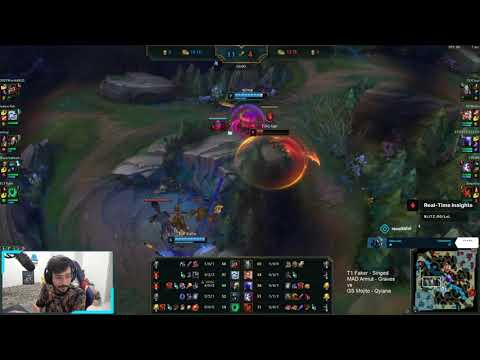 FAKER DE SINGED MID ACABANDO COM O JOGO