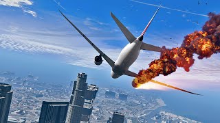 Boeing 787 Engine Explodes in the Sky Over Los Santos - GTA 5