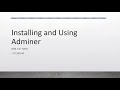 Install And Use The Adminer